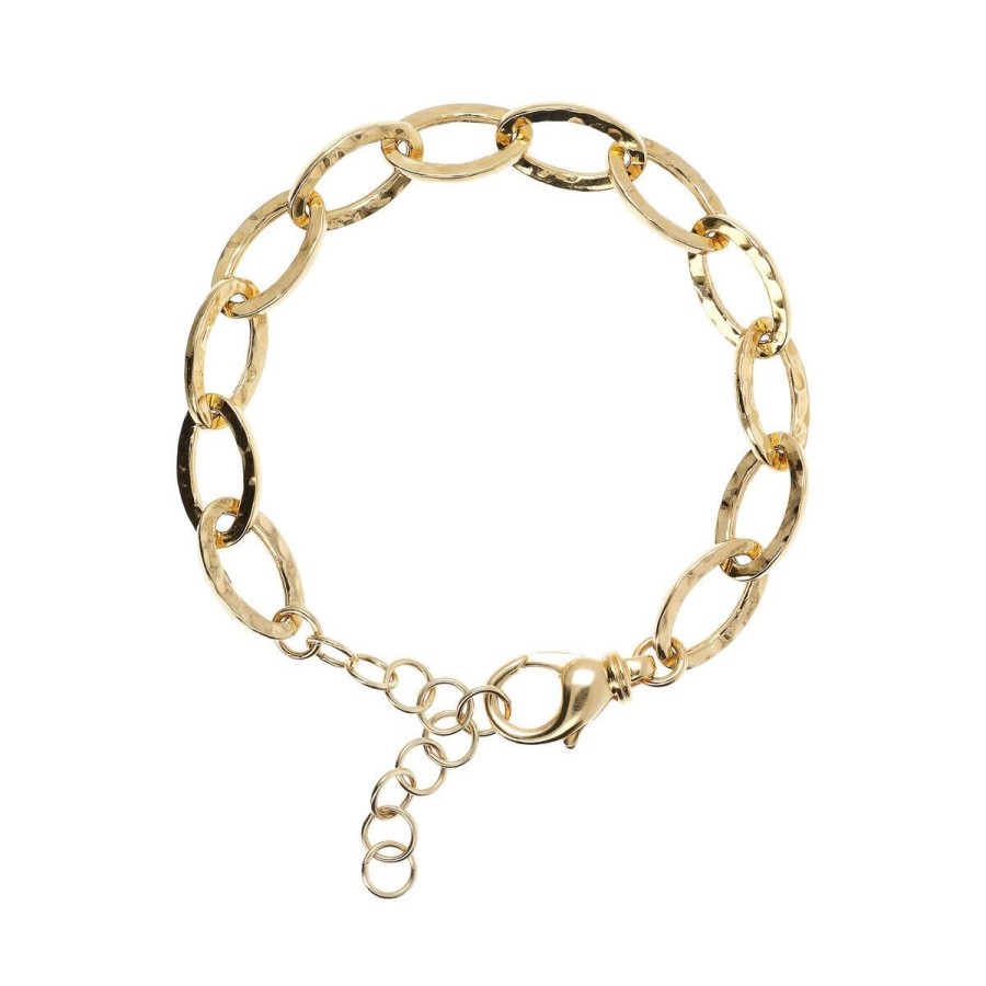 Bracciali Etrusca Gioielli | Bracciale Catena Ovale Allungata Martellata