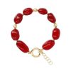 Bracciali Etrusca Gioielli | Bracciale In Argento 925 Placcato Oro Giallo 18Kt Con Sfere Martellate E Pietre Naturali