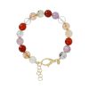 Bracciali Etrusca Gioielli | Bracciale In Argento 925 Placcato Oro Giallo 18Kt Con Pietra Naturale Quarzo Multicolore