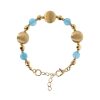 Bracciali Etrusca Gioielli | Bracciale Con Sfere Golden Elemento Satinato E Pietra Naturale Quarzo