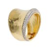 Anelli Etrusca Gioielli | Anello A Fascia Martellato In Argento 925 Placcato Oro Giallo 18Kt Graduato Con Pave In Cubic Zirconia